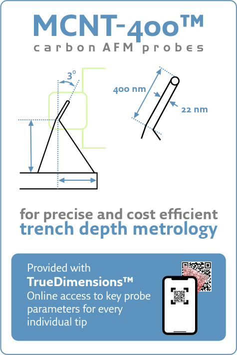 MCNT-400: Heavy-Duty 22 nm cylindrical tip for cost-efficient and consistent trench bottom access - news